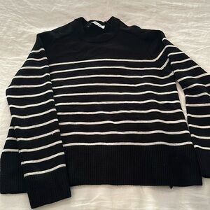 Zara black and cream striped crew neck size small.